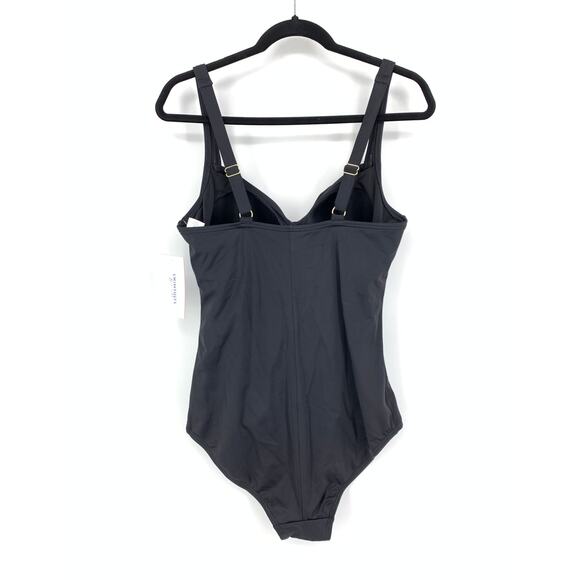Swimsuits For All Swimsuit Women's Size 18 Ruched Front One Piece Black NEW - Picture 6 of 6